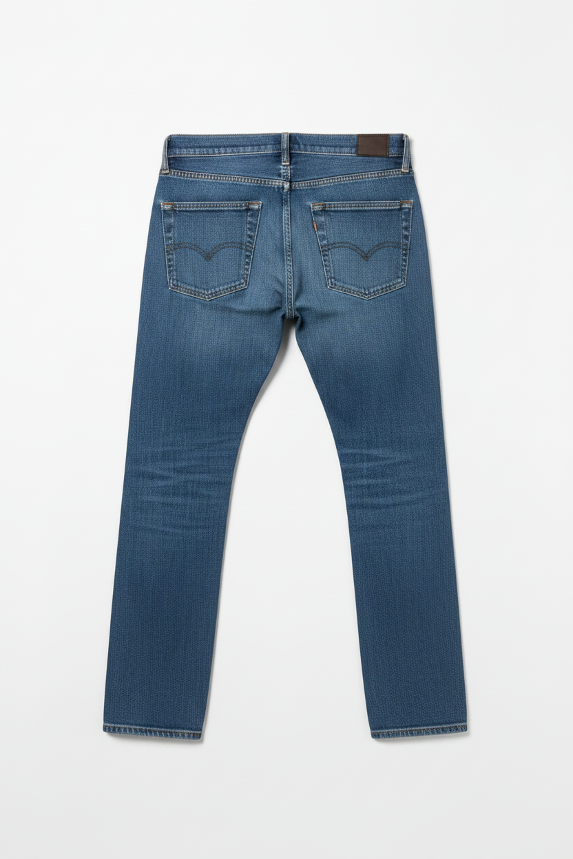 5-Pocket Blue Jeans Back View