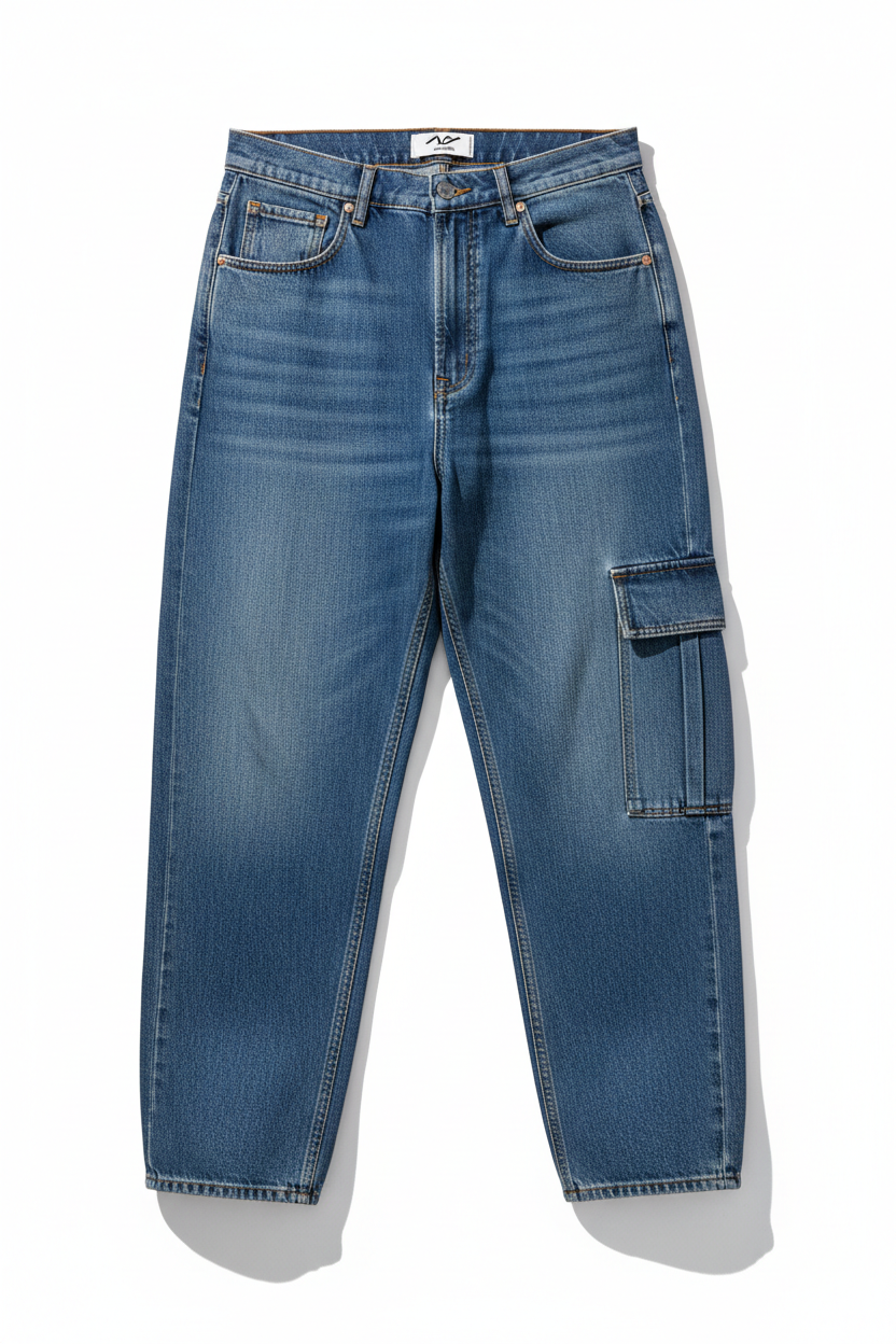 6-Pocket Baggy Blue Jeans