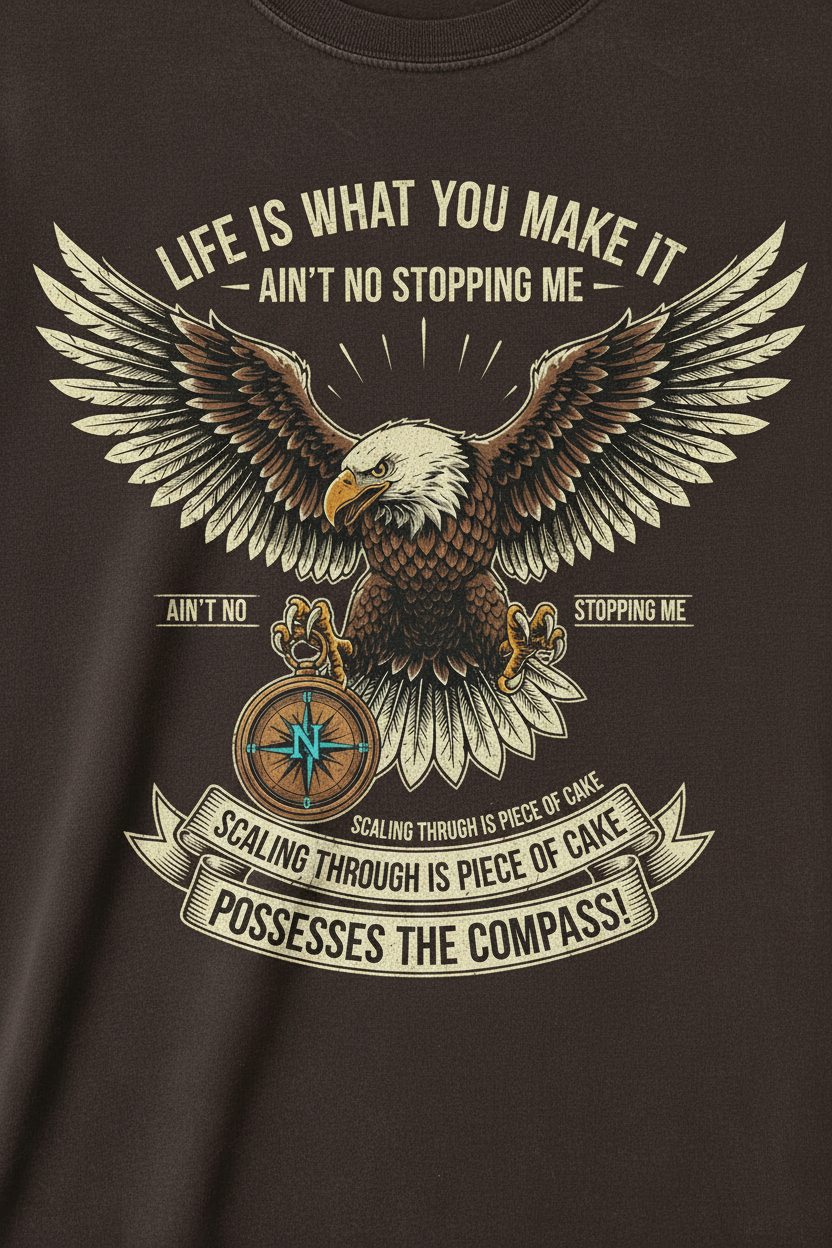Eagle Compass Tee - Brown