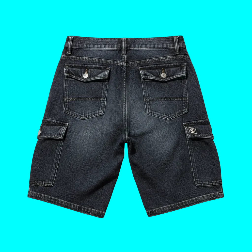 (09) Rugged Denim Cargo Shorts