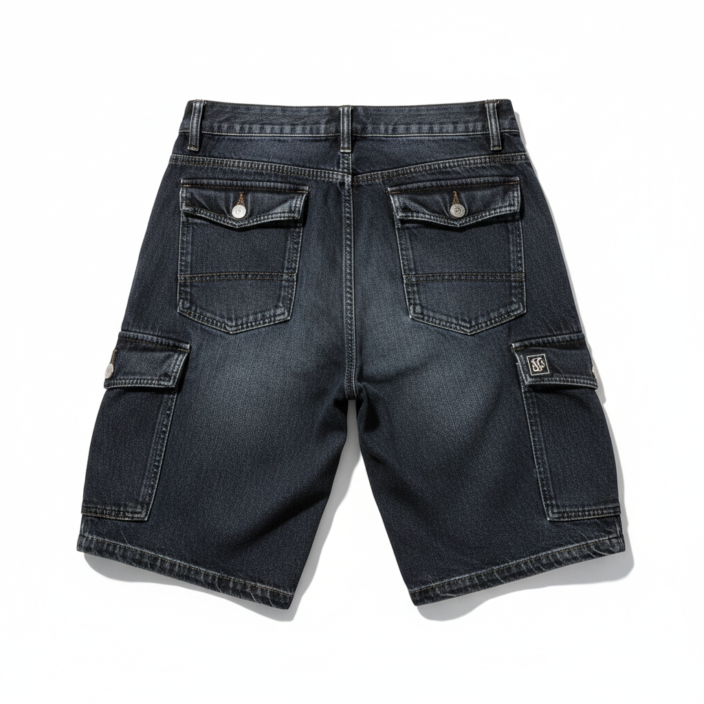 (09) Rugged Denim Cargo Shorts
