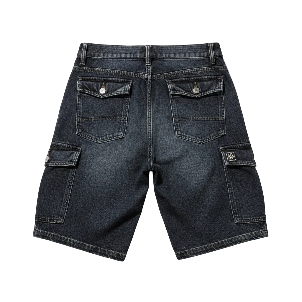 (09) Rugged Denim Cargo Shorts