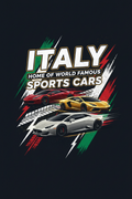Italy Home of World Famous Sports Cars Tee
